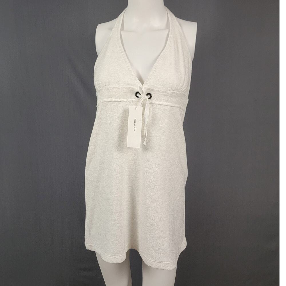 Out From Under Terry Halter Resort Mini Dress Beach Club Y2K White NWT